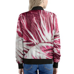 Red Cabbage Leaves Print Women's Bomber Jacket