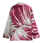 Red Cabbage Leaves Print Women's Cotton Blazer