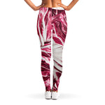Red Cabbage Leaves Print Women's Leggings