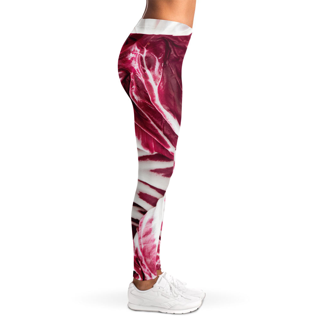 Red Cabbage Leaves Print Women's Leggings