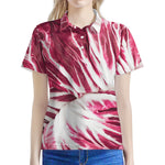 Red Cabbage Leaves Print Women's Polo Shirt