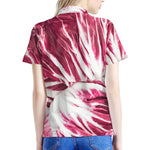 Red Cabbage Leaves Print Women's Polo Shirt