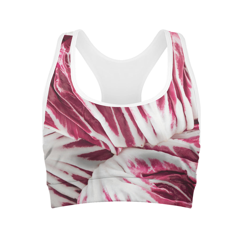 Red Cabbage Leaves Print Women's Sports Bra
