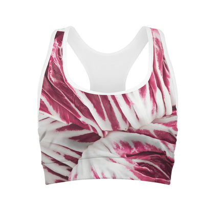 Red Cabbage Leaves Print Women's Sports Bra