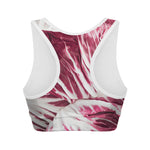 Red Cabbage Leaves Print Women's Sports Bra