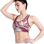Red Cabbage Leaves Print Women's Sports Bra