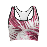Red Cabbage Leaves Print Women's Sports Bra