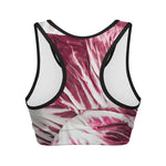 Red Cabbage Leaves Print Women's Sports Bra