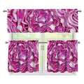 Red Cabbage Print 3 Piece Kitchen Curtains