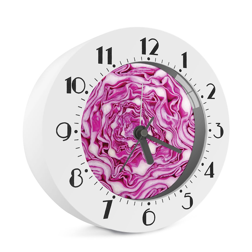 Red Cabbage Print Alarm Clock