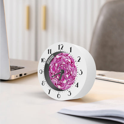 Red Cabbage Print Alarm Clock