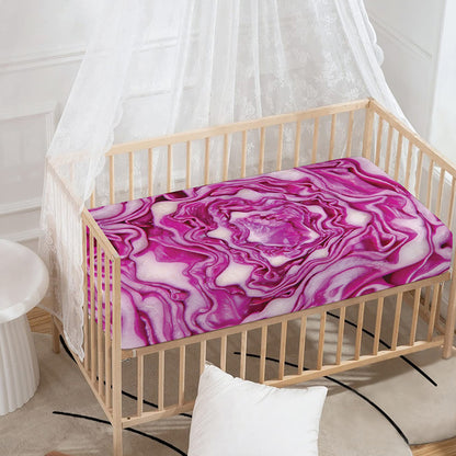 Red Cabbage Print Baby Crib Sheet