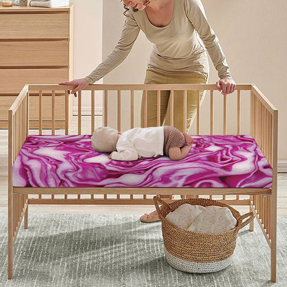 Red Cabbage Print Baby Crib Sheet