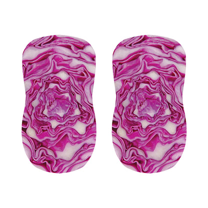 Red Cabbage Print Bar Stool Covers