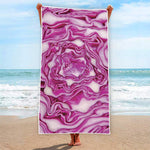 Red Cabbage Print Beach Towel