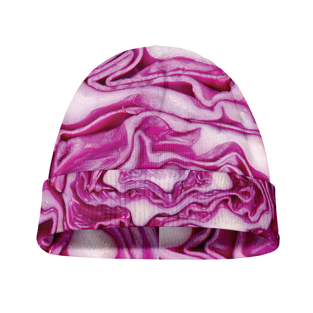 Red Cabbage Print Beanie