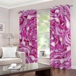 Red Cabbage Print Blackout Grommet Curtains