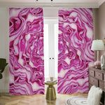 Red Cabbage Print Blackout Pencil Pleat Curtains