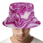 Red Cabbage Print Bucket Hat