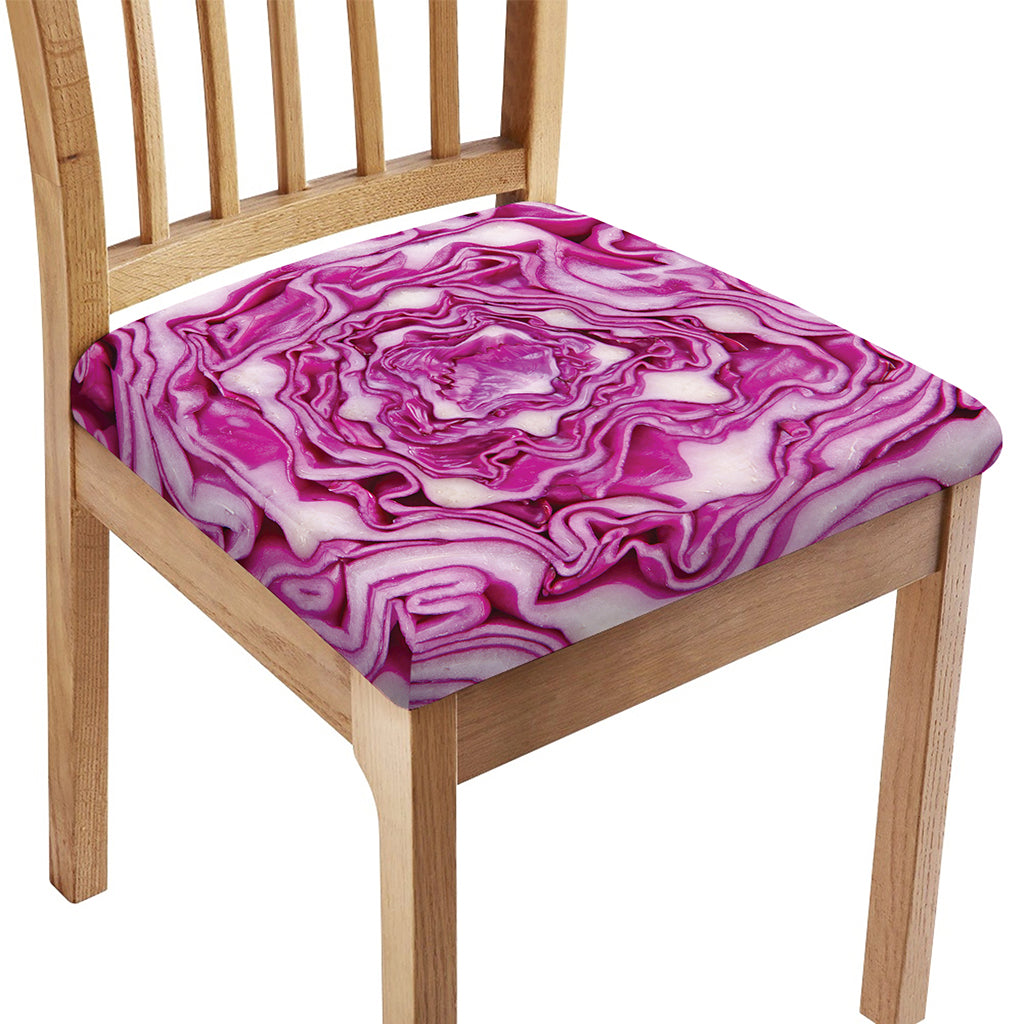 Red Cabbage Print Chair Cushion Cover