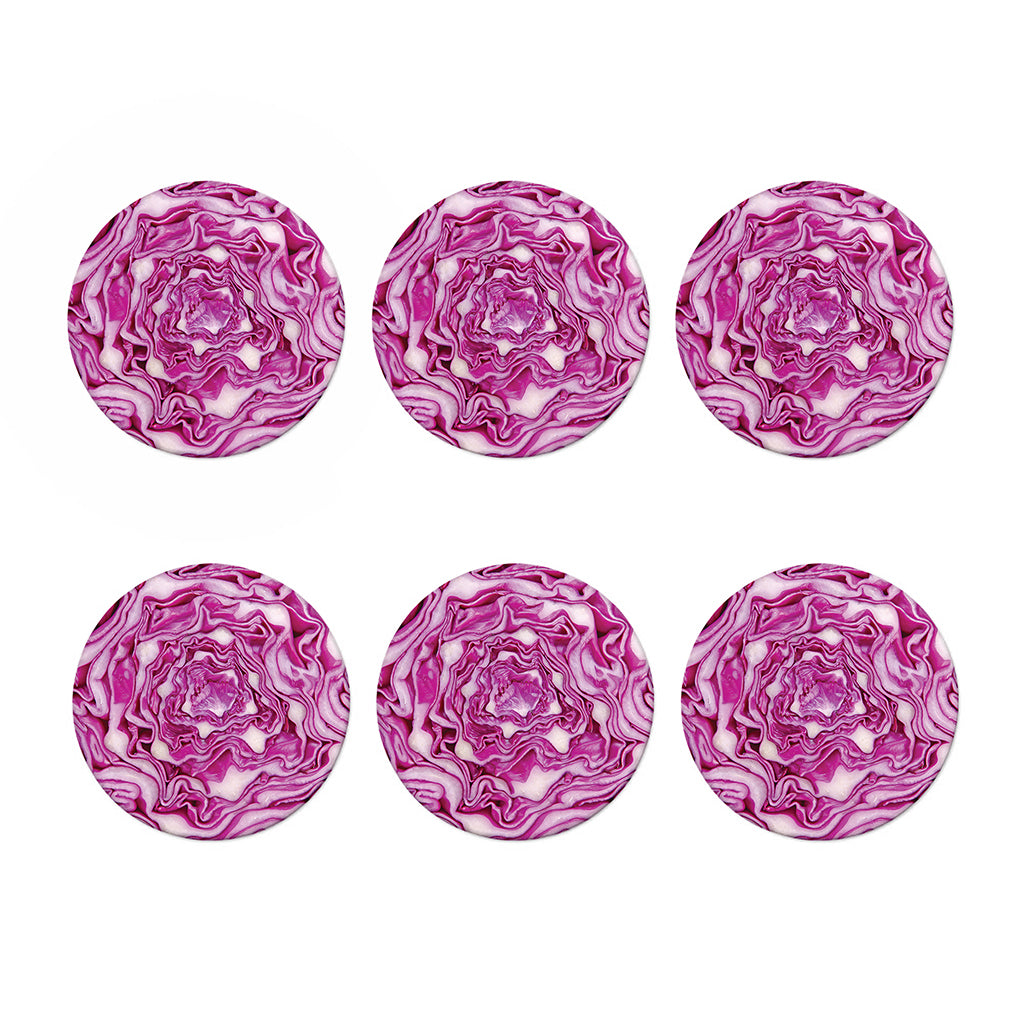 Red Cabbage Print Coaster Set