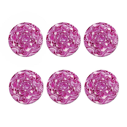 Red Cabbage Print Coaster Set