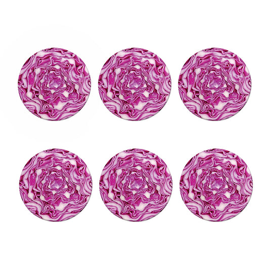 Red Cabbage Print Coaster Set