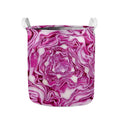 Red Cabbage Print Collapsible Laundry Basket