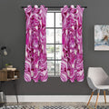 Red Cabbage Print Grommet Curtain Panels