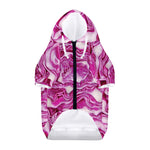 Red Cabbage Print Dog Zip Up Hoodie