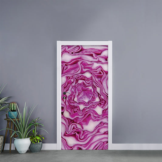 Red Cabbage Print Door Sticker