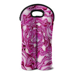 Red Cabbage Print Double Neoprene Wine Tote