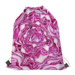 Red Cabbage Print Drawstring Bag