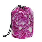 Red Cabbage Print Drawstring Makeup Bag