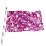 Red Cabbage Print Flag