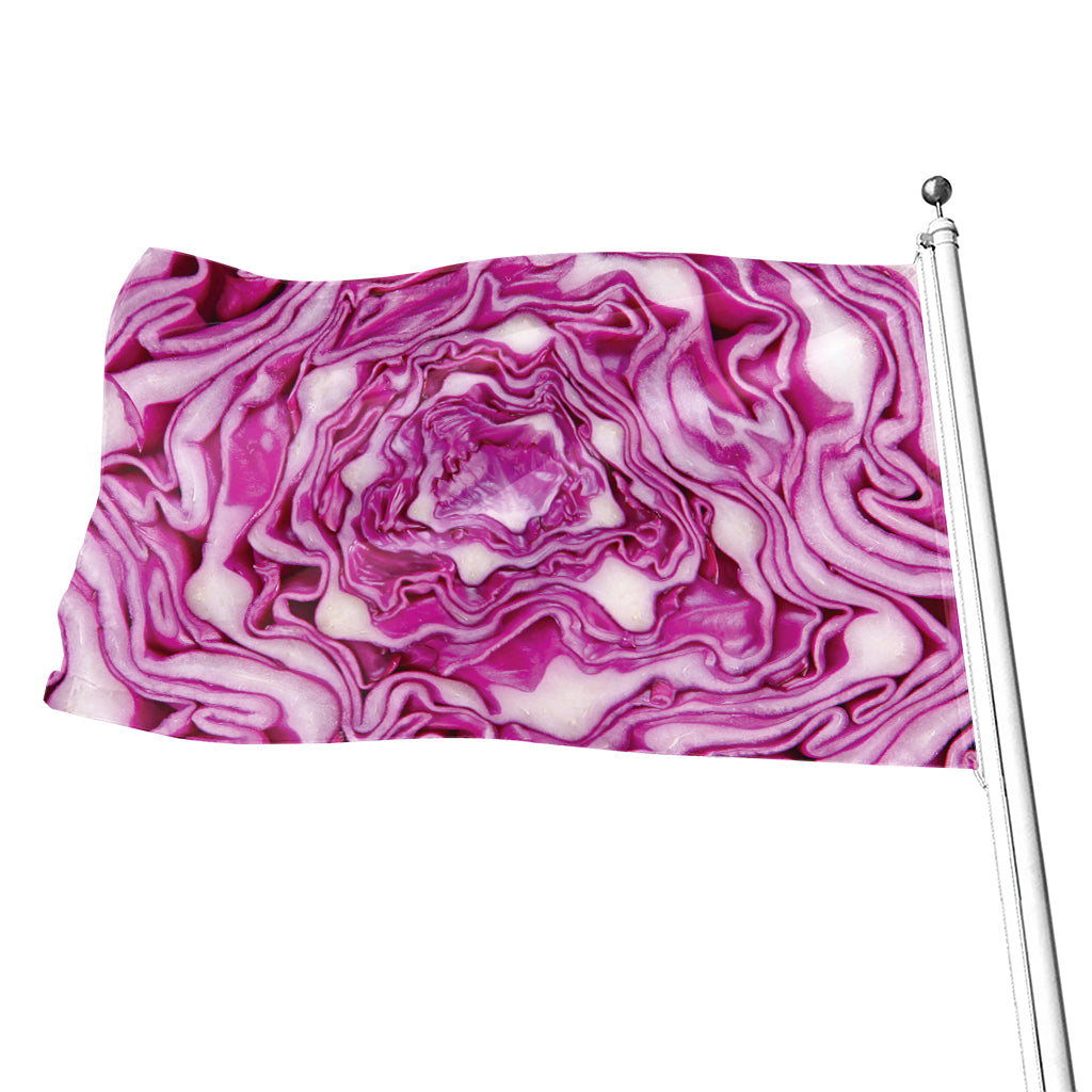 Red Cabbage Print Flag