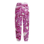 Red Cabbage Print Fleece Lined Knit Pants