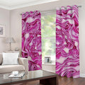Red Cabbage Print Grommet Curtains