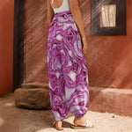 Red Cabbage Print Harem Pants