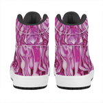 Red Cabbage Print High Top Leather Sneakers