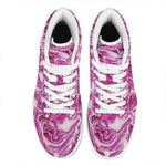 Red Cabbage Print High Top Leather Sneakers