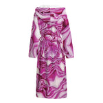 Red Cabbage Print Hooded Bathrobe