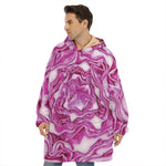 Red Cabbage Print Hoodie Blanket