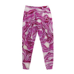 Red Cabbage Print Jogger Pants