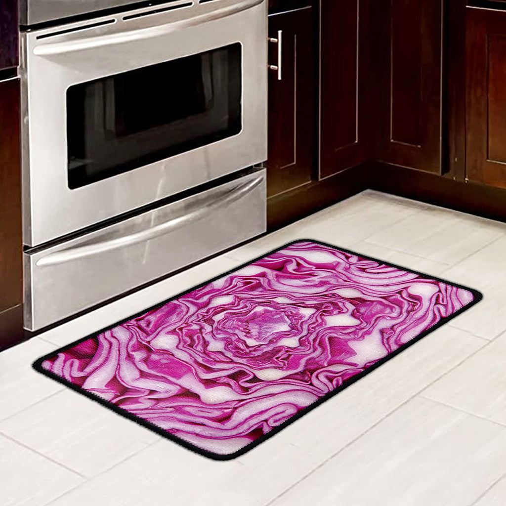 Red Cabbage Print Kitchen Mat