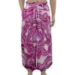 Red Cabbage Print Lantern Pants