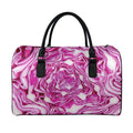 Red Cabbage Print Leather Duffel Bag