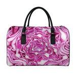 Red Cabbage Print Leather Duffle Bag