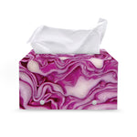 Red Cabbage Print Leather Tissue Box Cover
