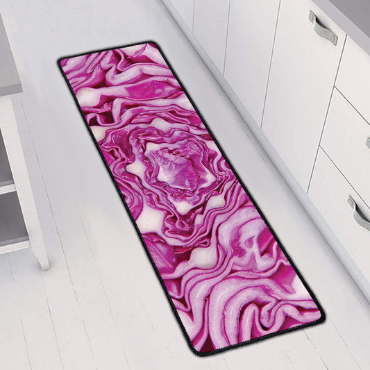 Red Cabbage Print Long Kitchen Mat